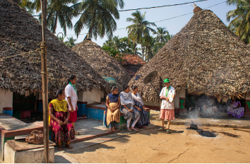 Field nurse visiting a tribal hamlet